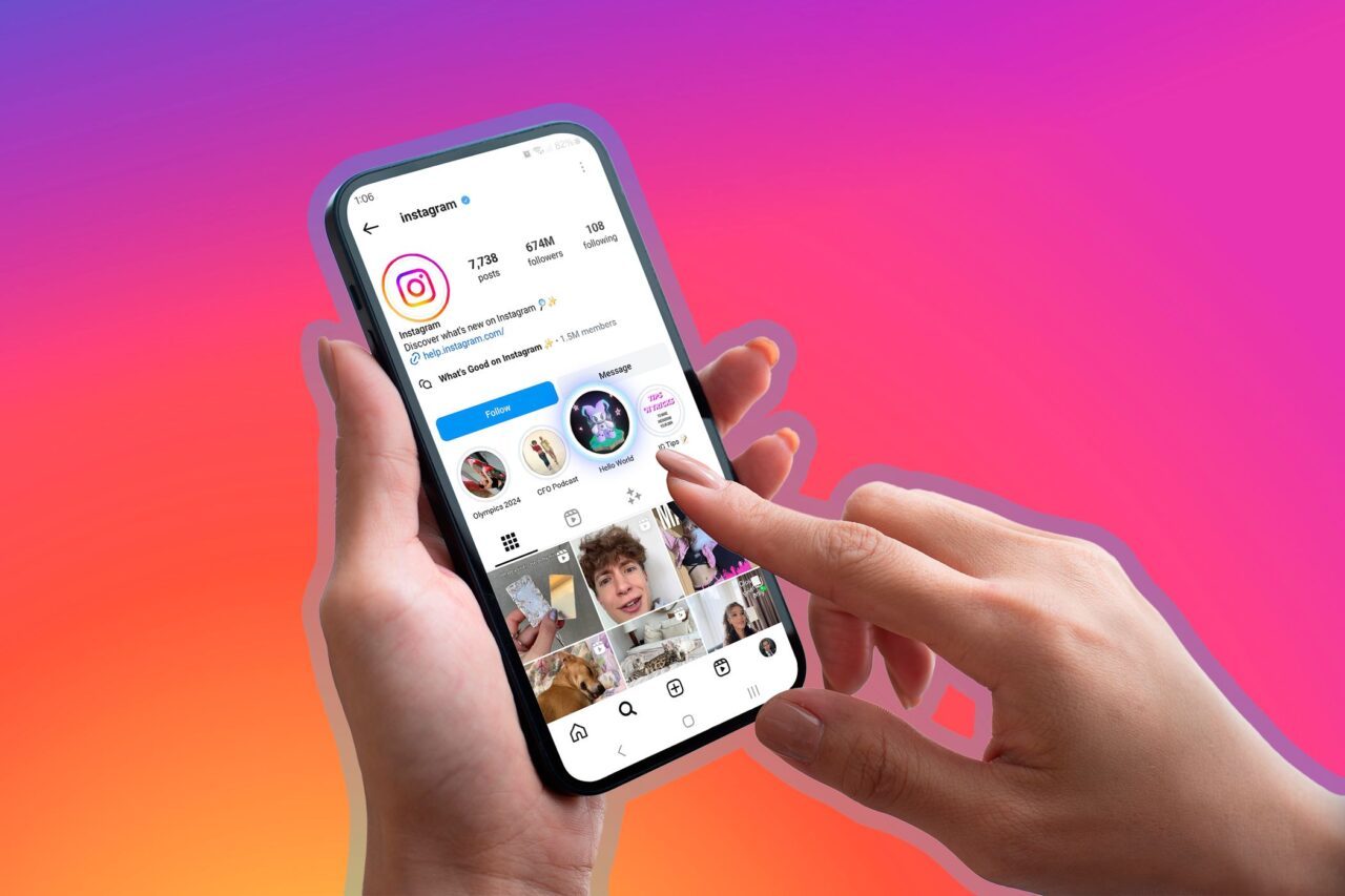 Opción de la prueba "REAST" para publicaciones de Instagram