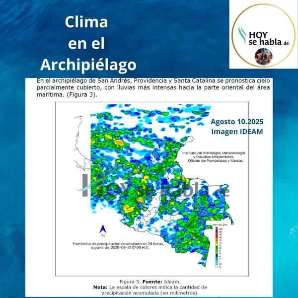 IDEAM prevé lluvias en San Andrés y Providencia hasta el miércoles