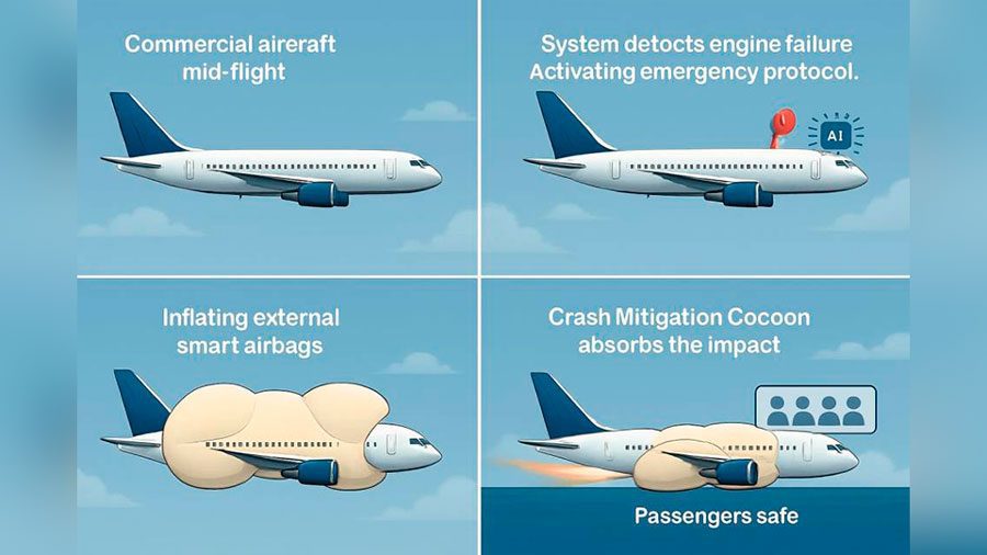 Este "airbag" futurista para el avión podría salvarle la vida en un accidente aéreo