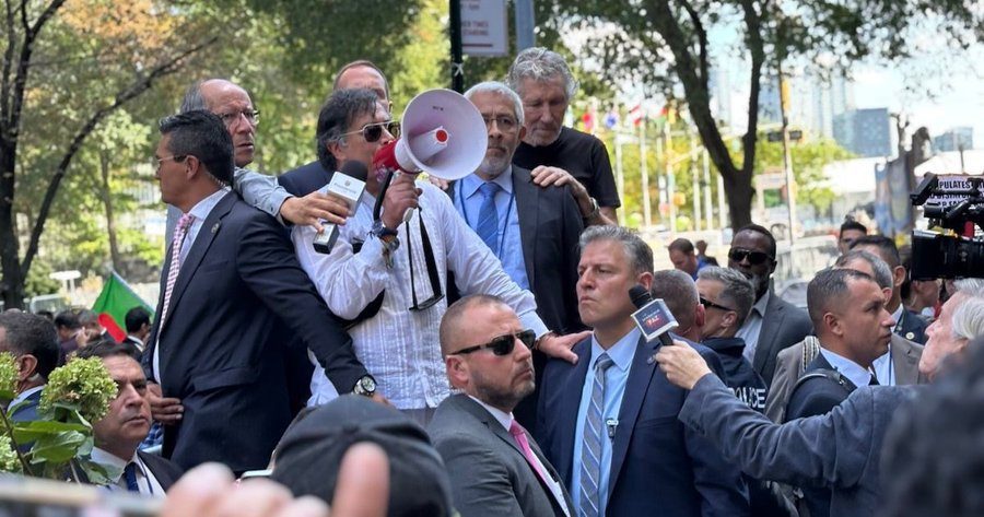Gustavo Petro se unió a la protesta de Protaga en Nueva York contra Israel y solicitó el arresto de Netanyahua