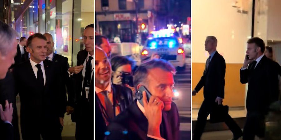 Una llamada inusual a Macron a Trump desde la calle en Nueva York