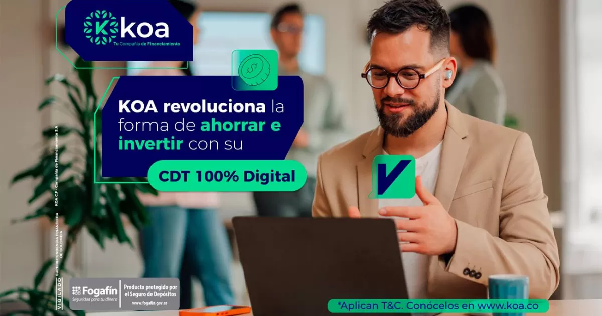 KOA, una nueva compañía de financiación que restaura el control del dinero con su CDT 100% digital