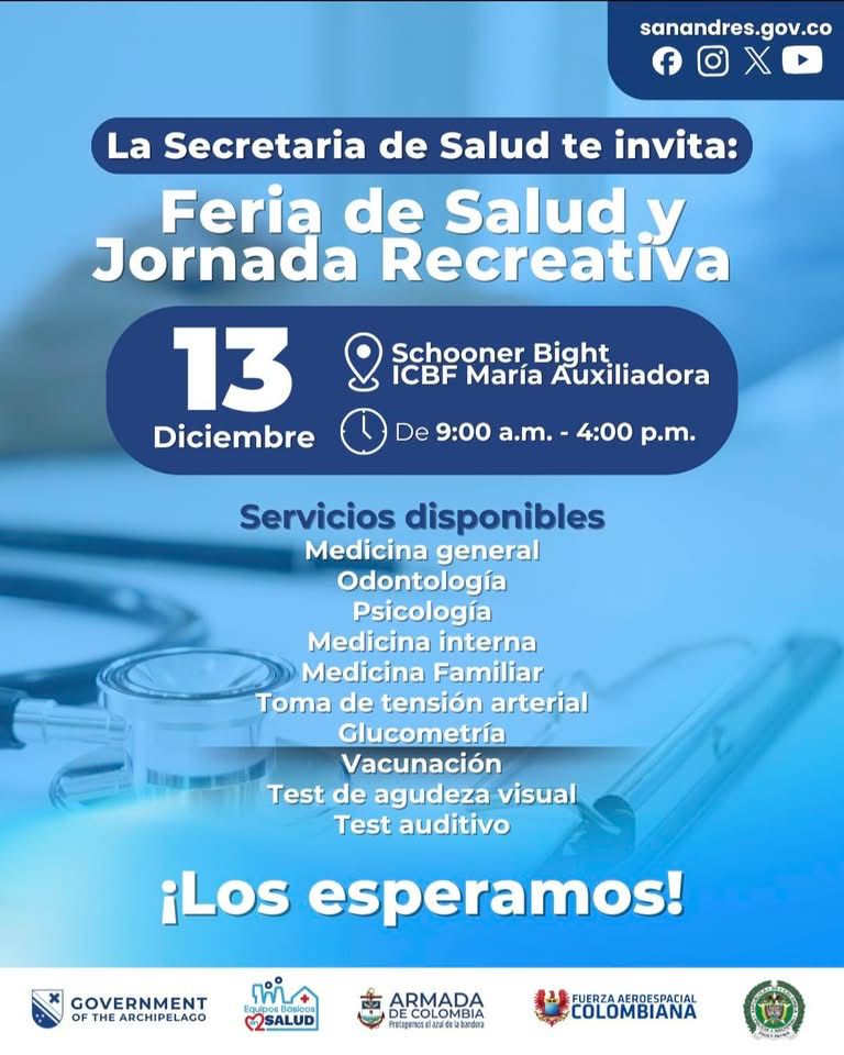 Feria de Salud y Jornada Recreativa en Schooner Bight 🏴✅