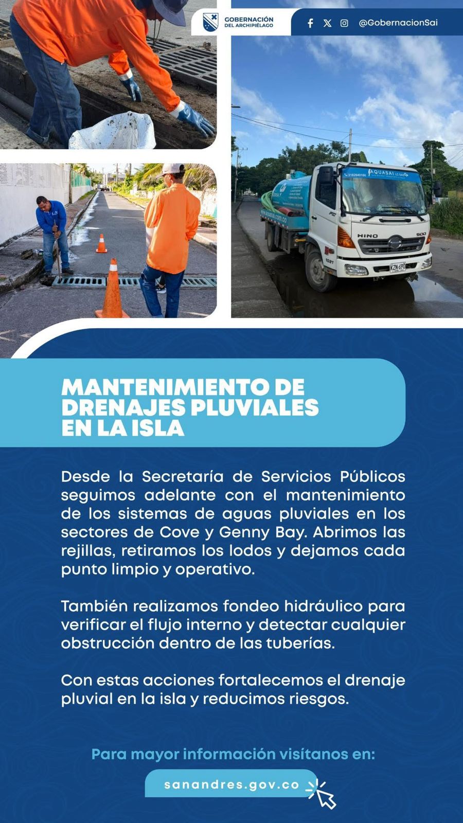 Seguimos fortaleciendo el drenaje pluvial en la isla