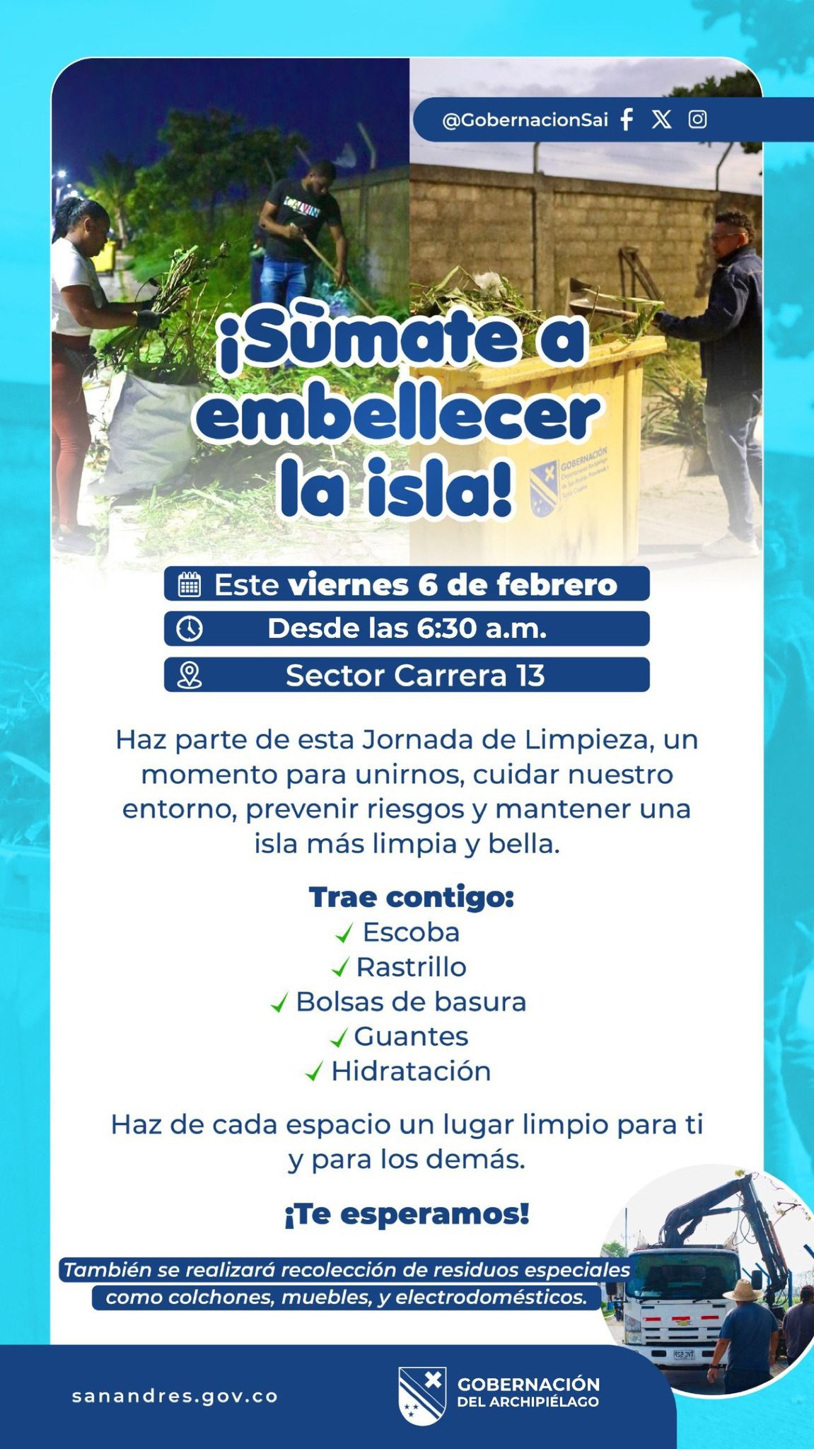 Hoy se realiza la primera jornada de limpieza del 2026 en la Carrera 13.