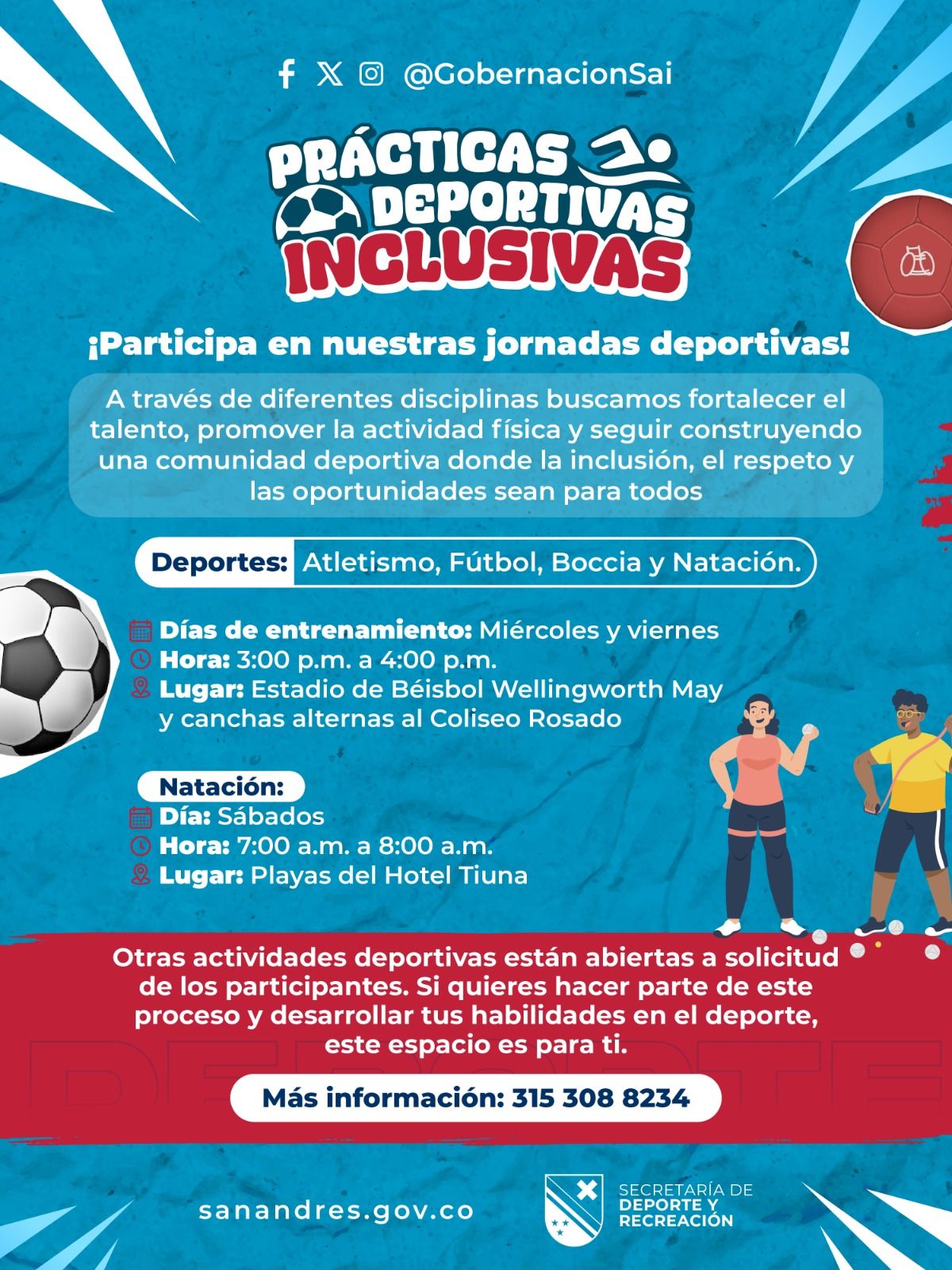 Promueven la inclusión y el desarrollo deportivo de personas con discapacidad en San Andrés.