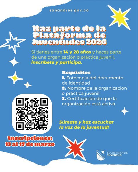 Jóvenes del Archipiélago podrán participar en la Plataforma de Juventudes 2026.