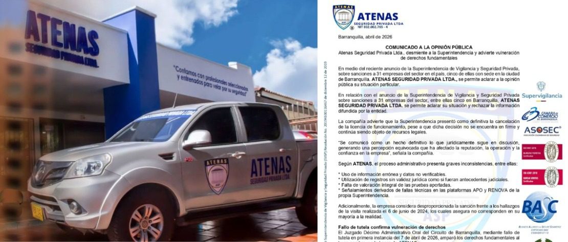 Atenas Seguridad desmiente a la Supervigilancia: Fallo judicial ordena rectificación inmediata.