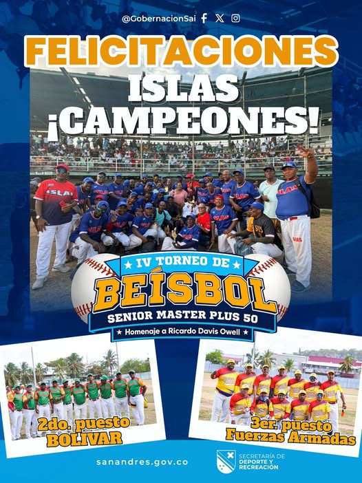 Islas se corona campeón invicto del Torneo Senior Máster Plus 50 de Béisbol.